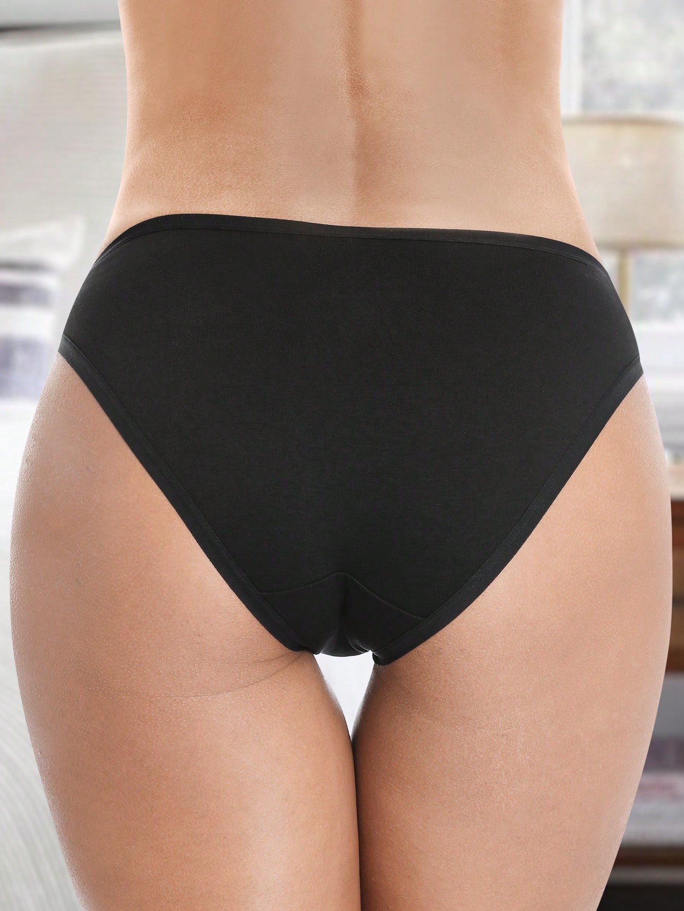 5 Pack Solid Panty Set Women Underwear Comfort Breathable Bikini Panties