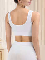 3PCS Solid Wireless Backless Sport Bra ,Breathable & Comfortable,Seamless Bras