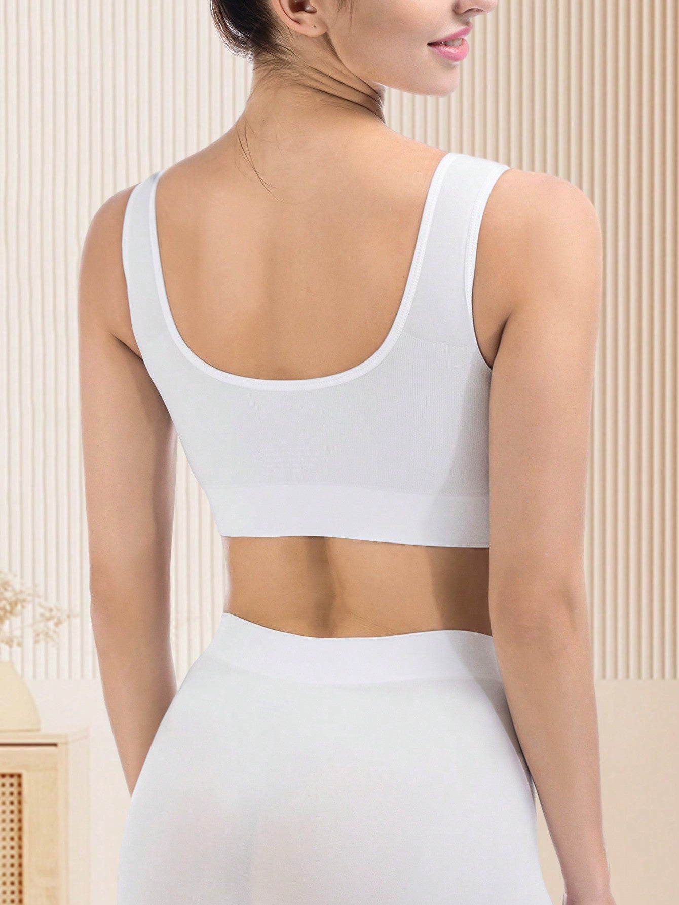 3PCS Solid Wireless Backless Sport Bra ,Breathable & Comfortable,Seamless Bras