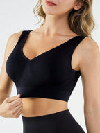 3PCS Solid Wireless Backless Sport Bra ,Breathable & Comfortable,Seamless Bras