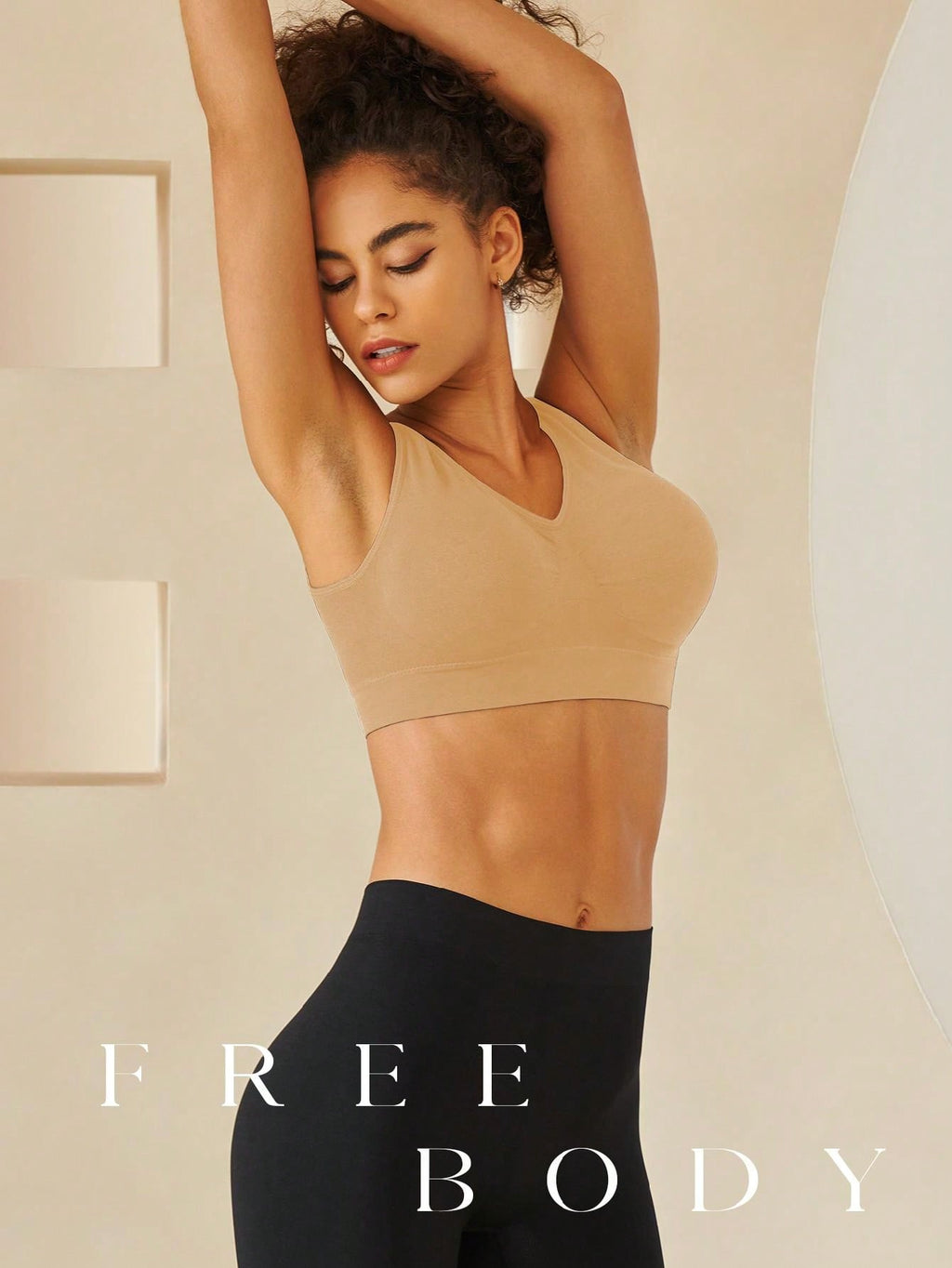 3PCS Solid Wireless Backless Sport Bra ,Breathable & Comfortable,Seamless Bras