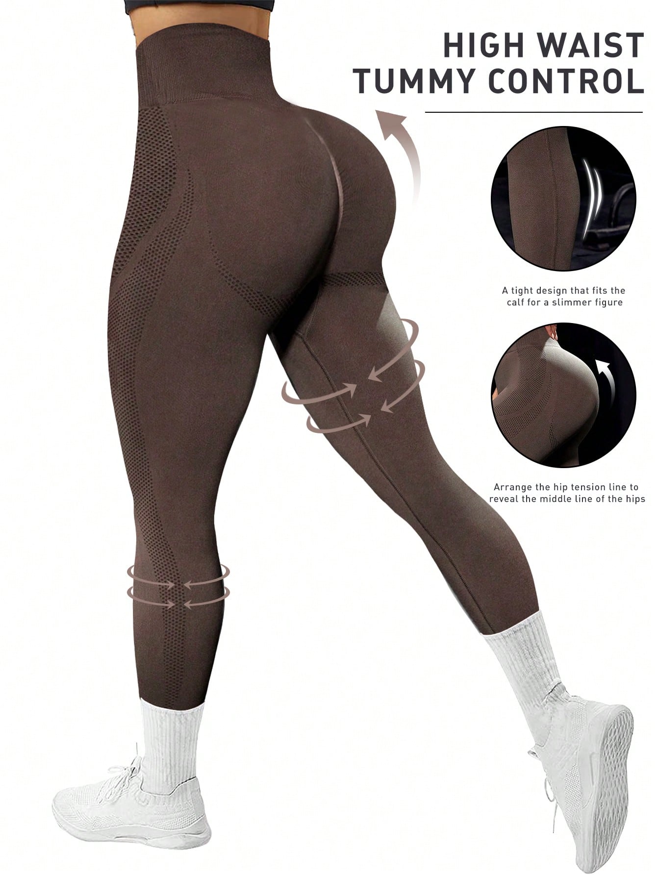 Women's Outdoor Leisure Yoga Tight-Fitting Fitness Running Seamless  Sports Leggings