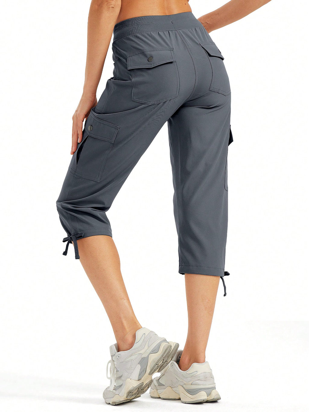 Women's Cargo Capris Hiking Pants Lightweight Quick Dry Outdoor Athletic Travel Casual Loose Comfy Cute Pockets