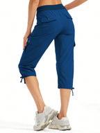 Women's Cargo Capris Hiking Pants Lightweight Quick Dry Outdoor Athletic Travel Casual Loose Comfy Cute Pockets
