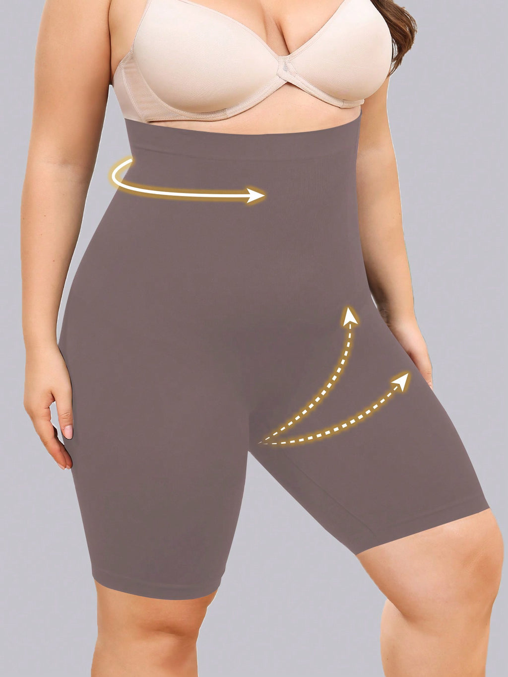 Plus High Waist Tummy Control Shapewear Shorts