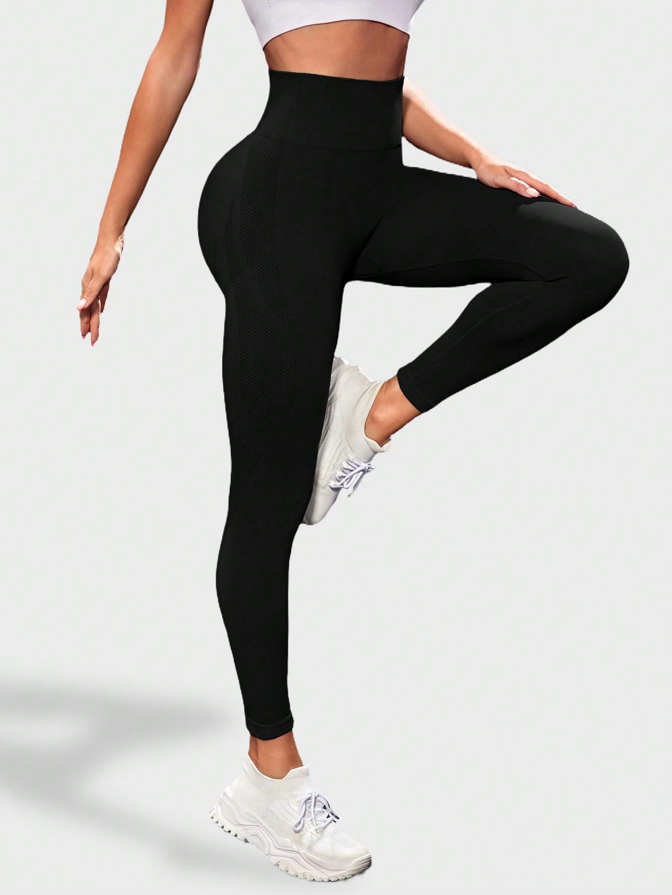 Women's Outdoor Leisure Yoga Tight-Fitting Fitness Running Seamless  Sports Leggings