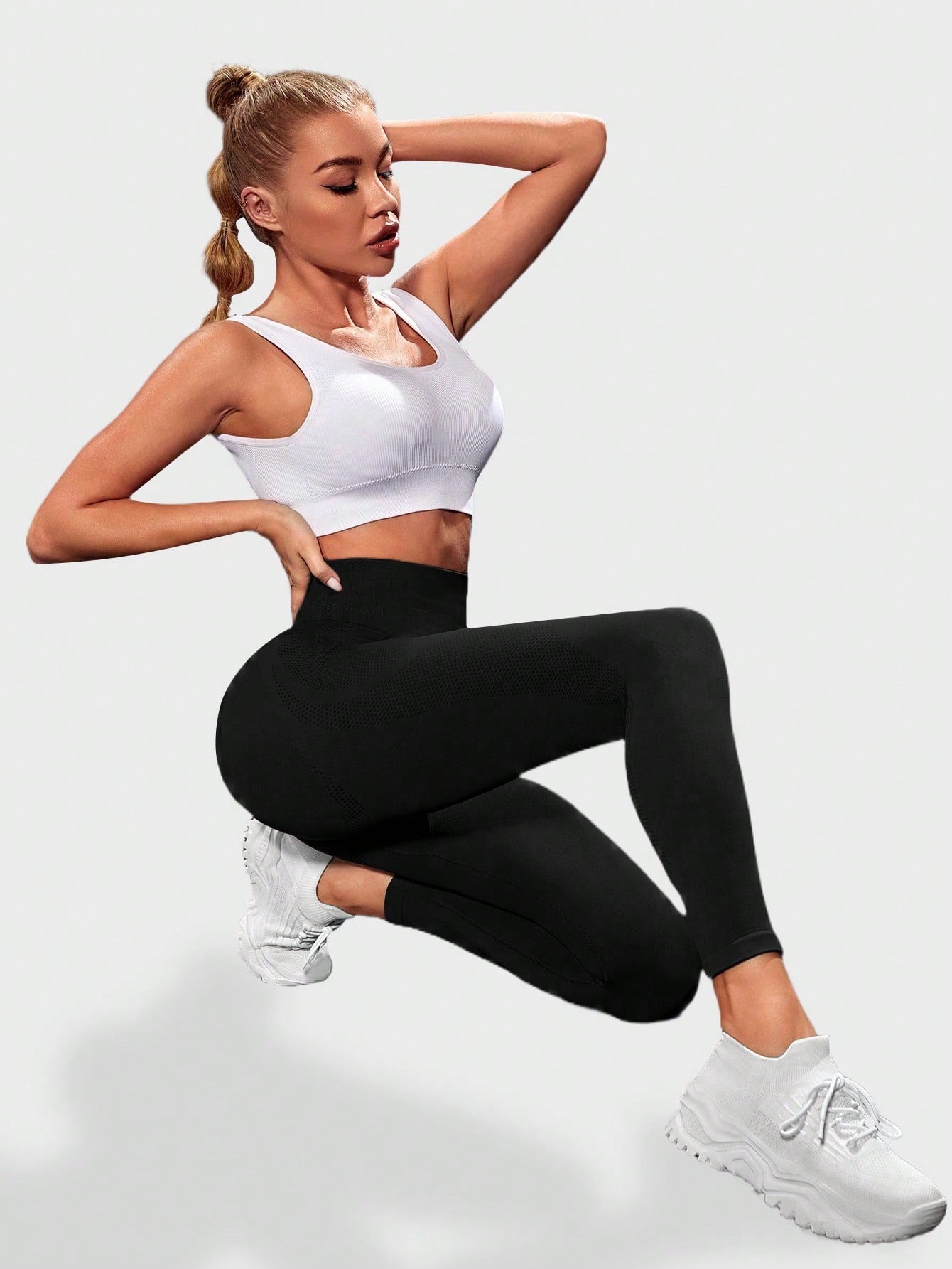 Women's Outdoor Leisure Yoga Tight-Fitting Fitness Running Seamless  Sports Leggings