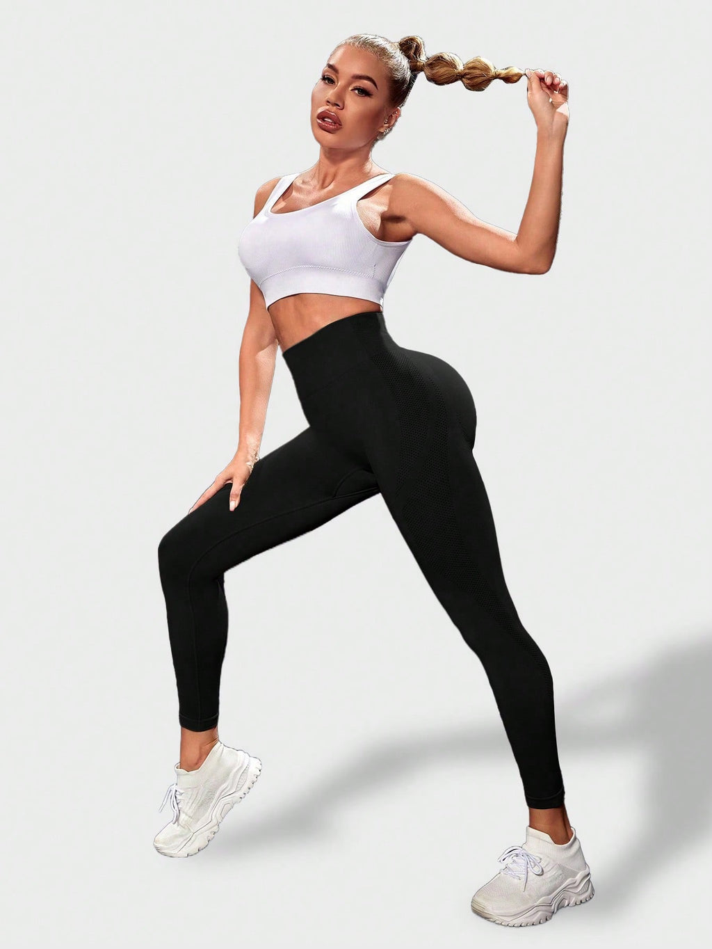 Women's Outdoor Leisure Yoga Tight-Fitting Fitness Running Seamless  Sports Leggings
