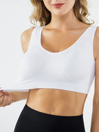 3PCS Solid Wireless Backless Sport Bra ,Breathable & Comfortable,Seamless Bras