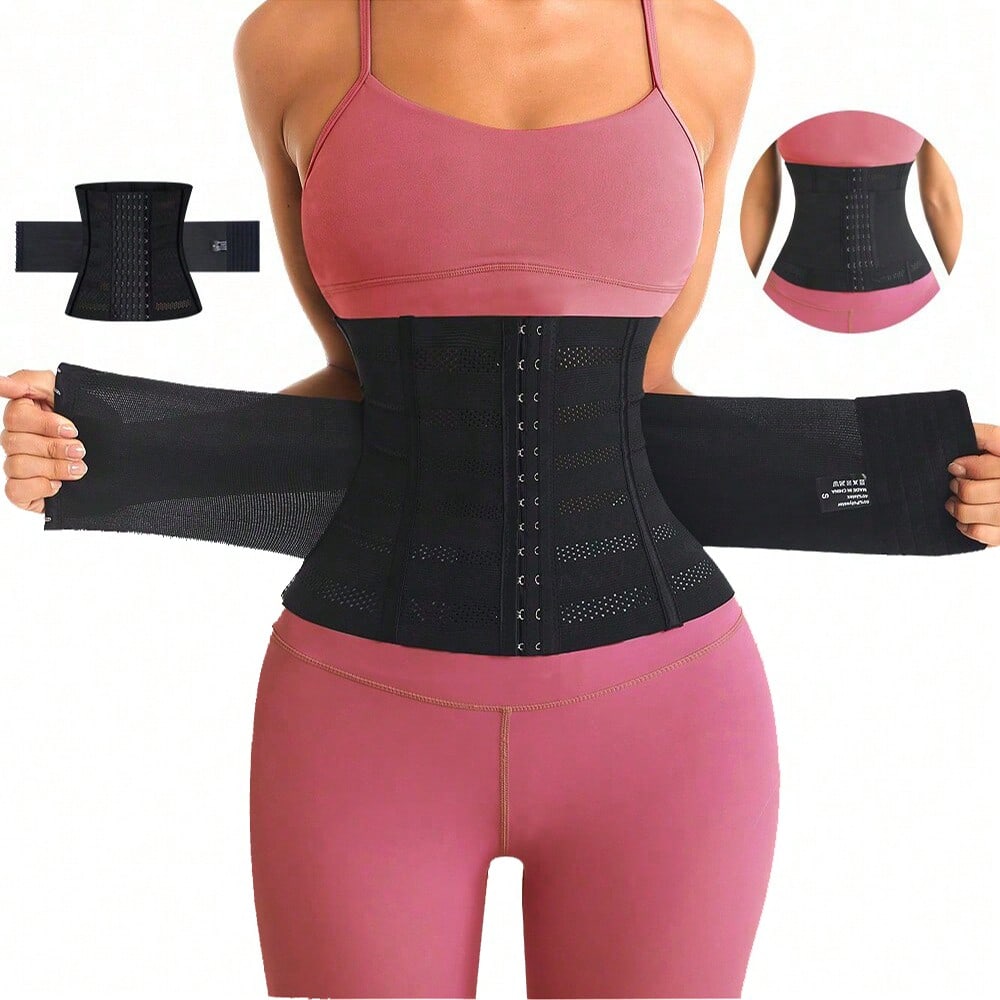 Double Belt Waist Cincher Trainer Slimming Body Shaper Corset Adjustable Shapewear Flat Belly