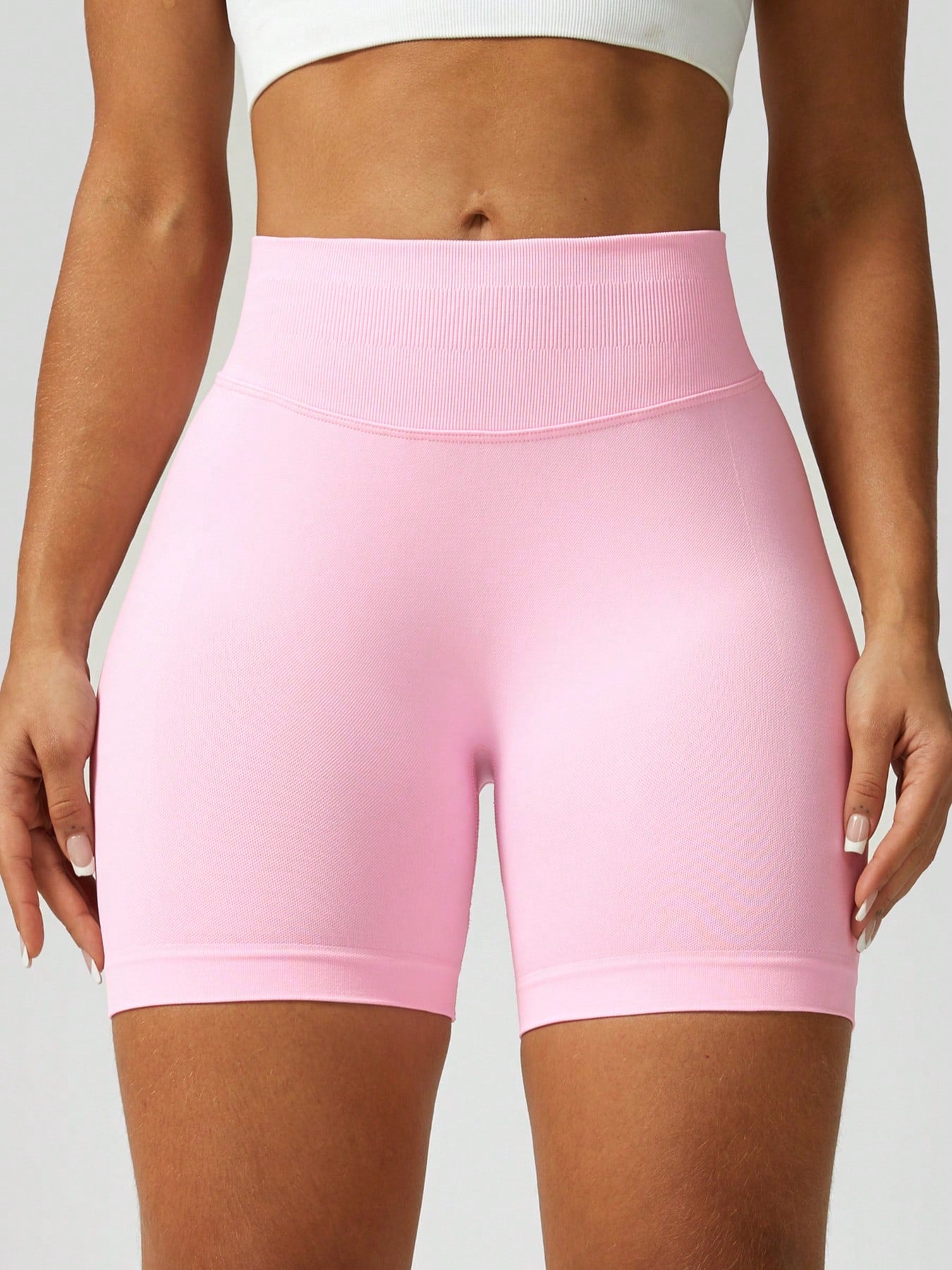 1pc Women's Solid Color Short Fitted Tight Workout Shorts