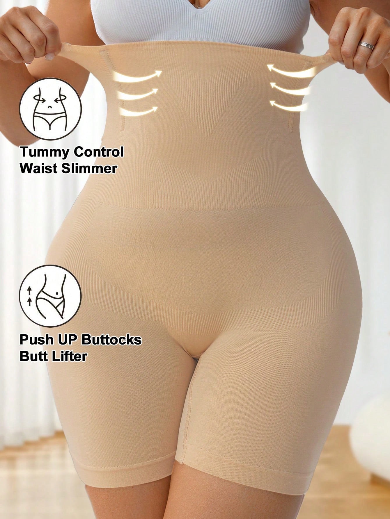 Plus Size High Waist Shaping Panties Seamless Tummy Control Panties Waist Trainer Body Shaper Slimming Sheath Woman Flat Belly Hip Butt Lifter Briefs Panty Shorts Women Underwear Girdle Shapewear