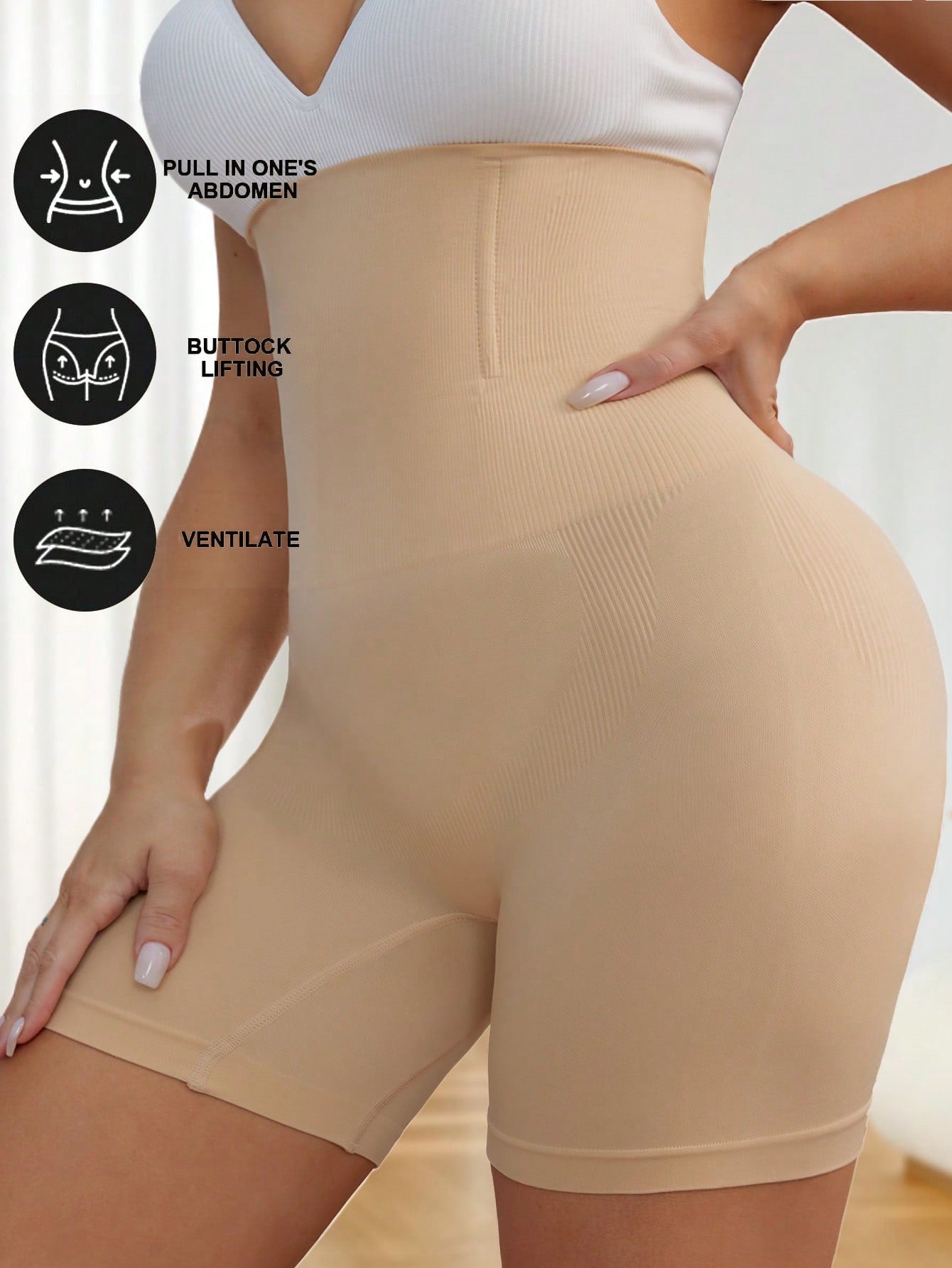 Plus Size High Waist Shaping Panties Seamless Tummy Control Panties Waist Trainer Body Shaper Slimming Sheath Woman Flat Belly Hip Butt Lifter Briefs Panty Shorts Women Underwear Girdle Shapewear