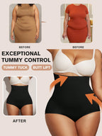 1pc Women High Waist Slimming Shapewear, Smooth Seamless Waist & Abdomen Control Bodysuit For Plus Size