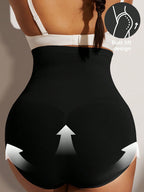 1pc Women High Waist Slimming Shapewear, Smooth Seamless Waist & Abdomen Control Bodysuit For Plus Size