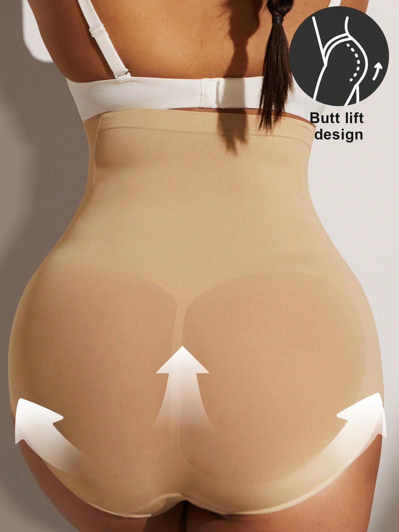 1pc Women High Waist Slimming Shapewear, Smooth Seamless Waist & Abdomen Control Bodysuit For Plus Size