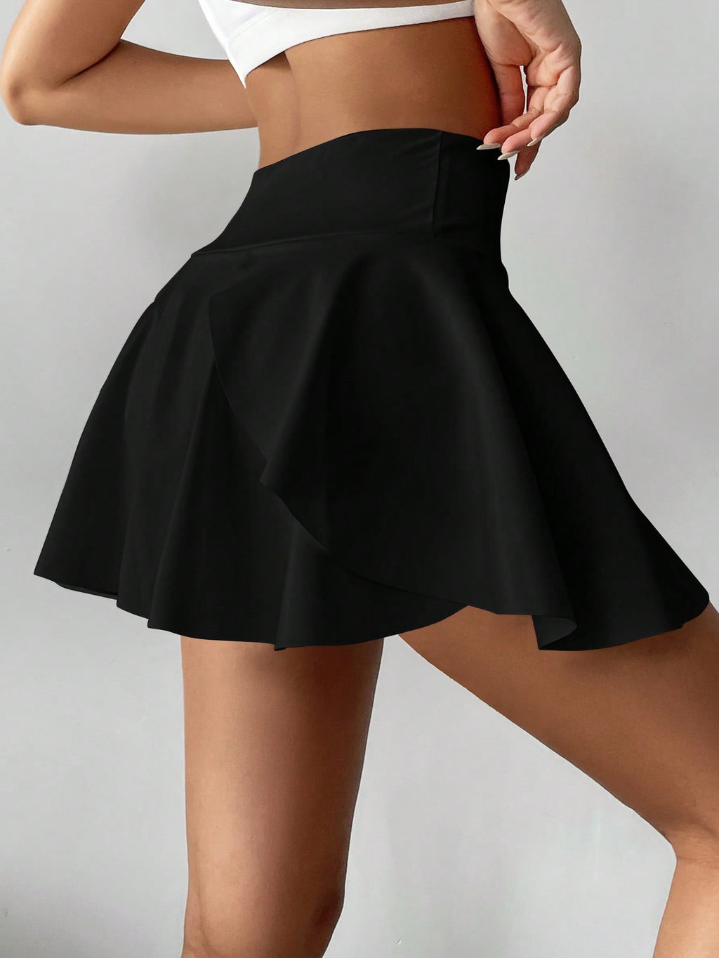 High Waist White Tennis Skirt Pants 2 In 1 Anti-Flashing Golf Badminton Fitness Skirt, Summer Sports Skirt With Pockets For Yoga, Outdoor Running Exercise, New Women Skirt Pants
