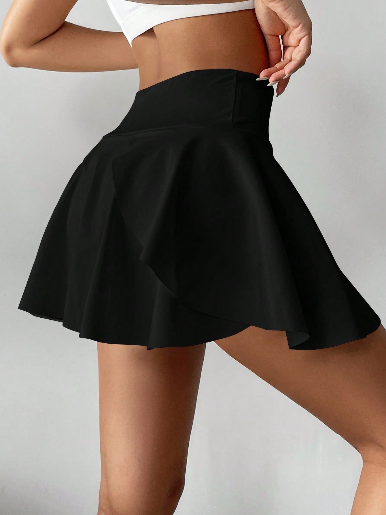 High Waist White Tennis Skirt Pants 2 In 1 Anti-Flashing Golf Badminton Fitness Skirt, Summer Sports Skirt With Pockets For Yoga, Outdoor Running Exercise, New Women Skirt Pants