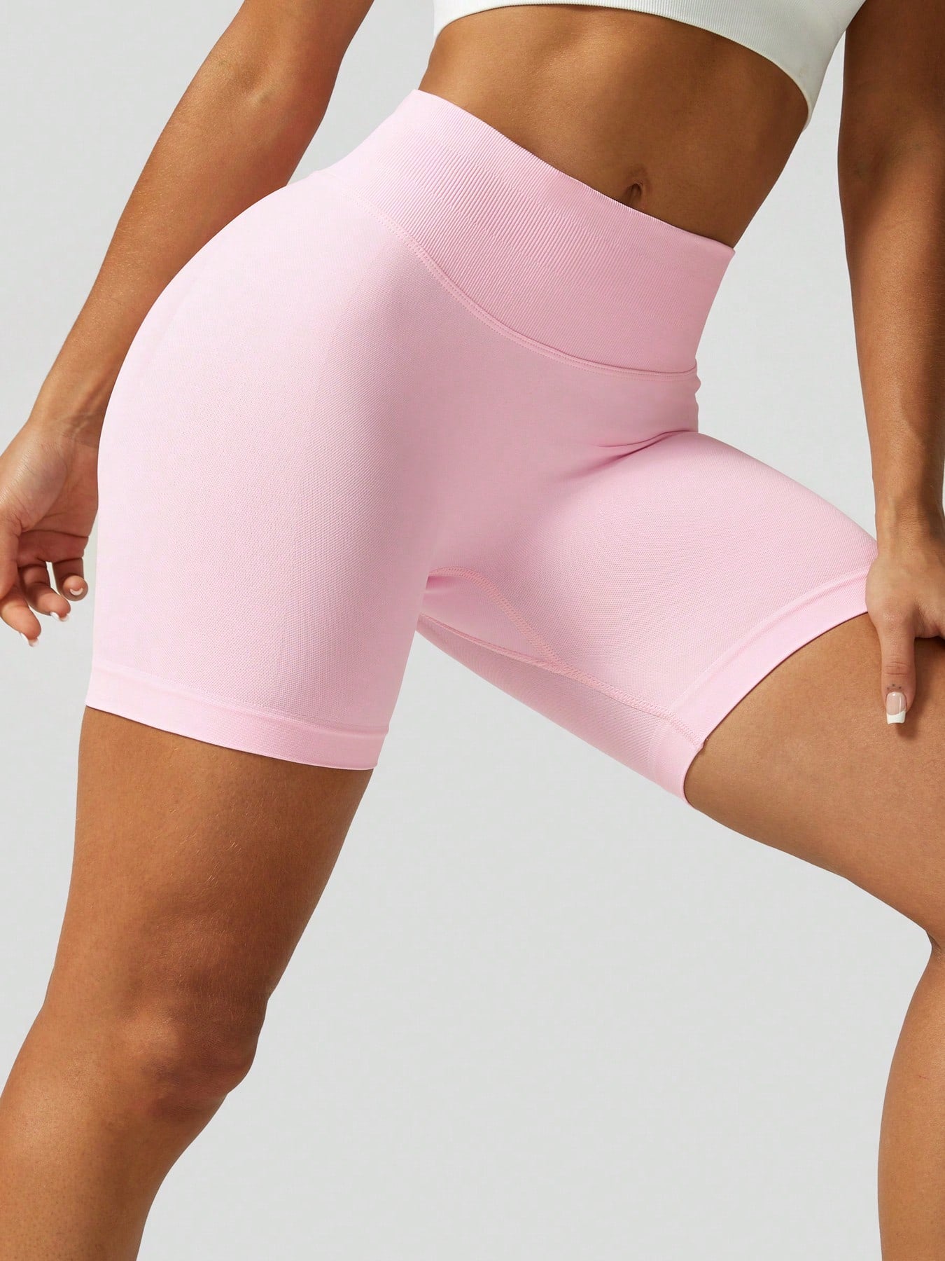 1pc Women's Solid Color Short Fitted Tight Workout Shorts
