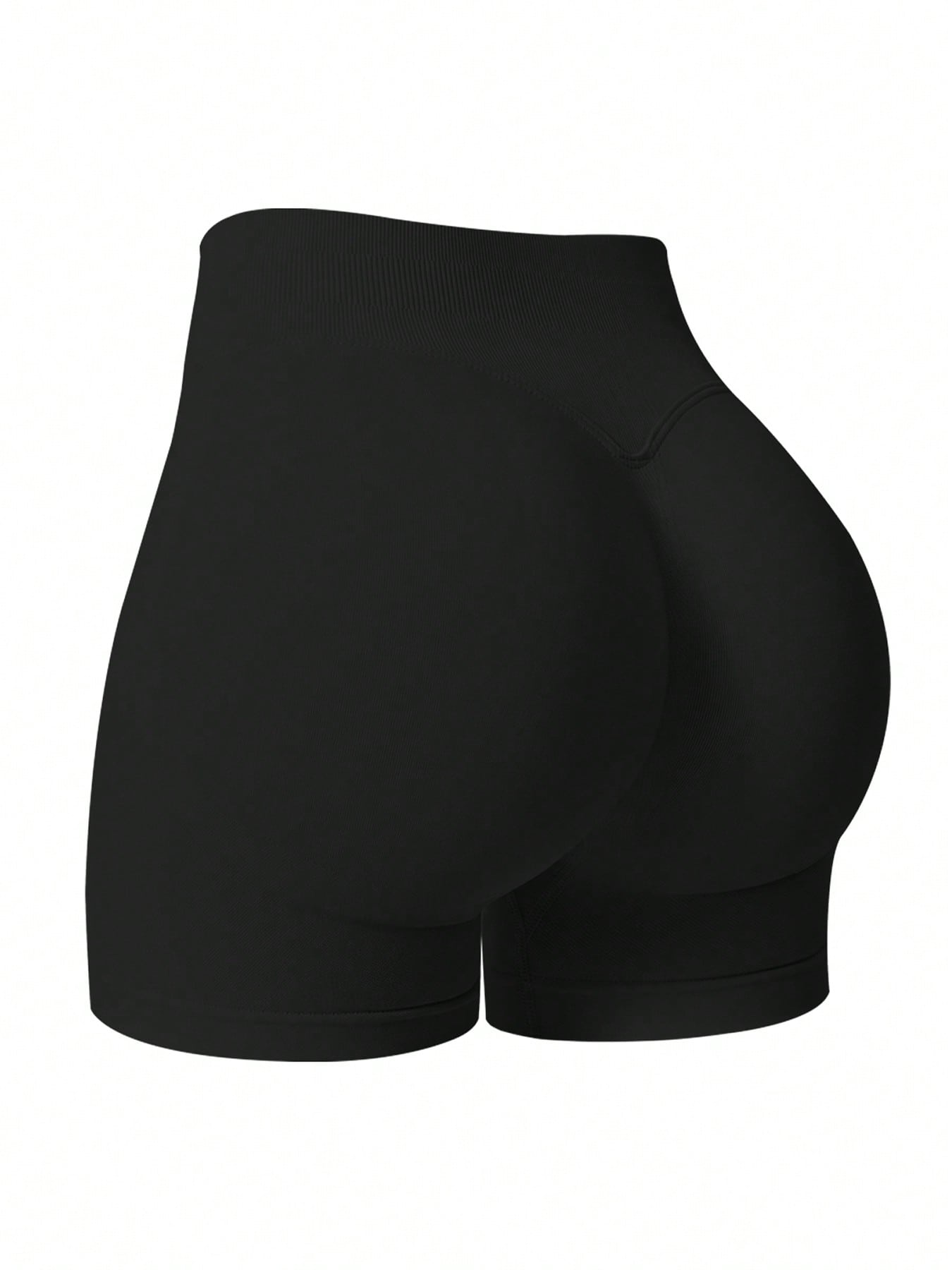 1pc Women's Solid Color Short Fitted Tight Workout Shorts