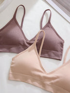 3pcs/Set Seamless Ribbed Wireless Casual Women Bras