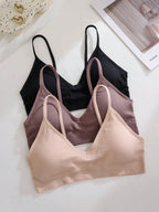 3pcs/Set Seamless Ribbed Wireless Casual Women Bras