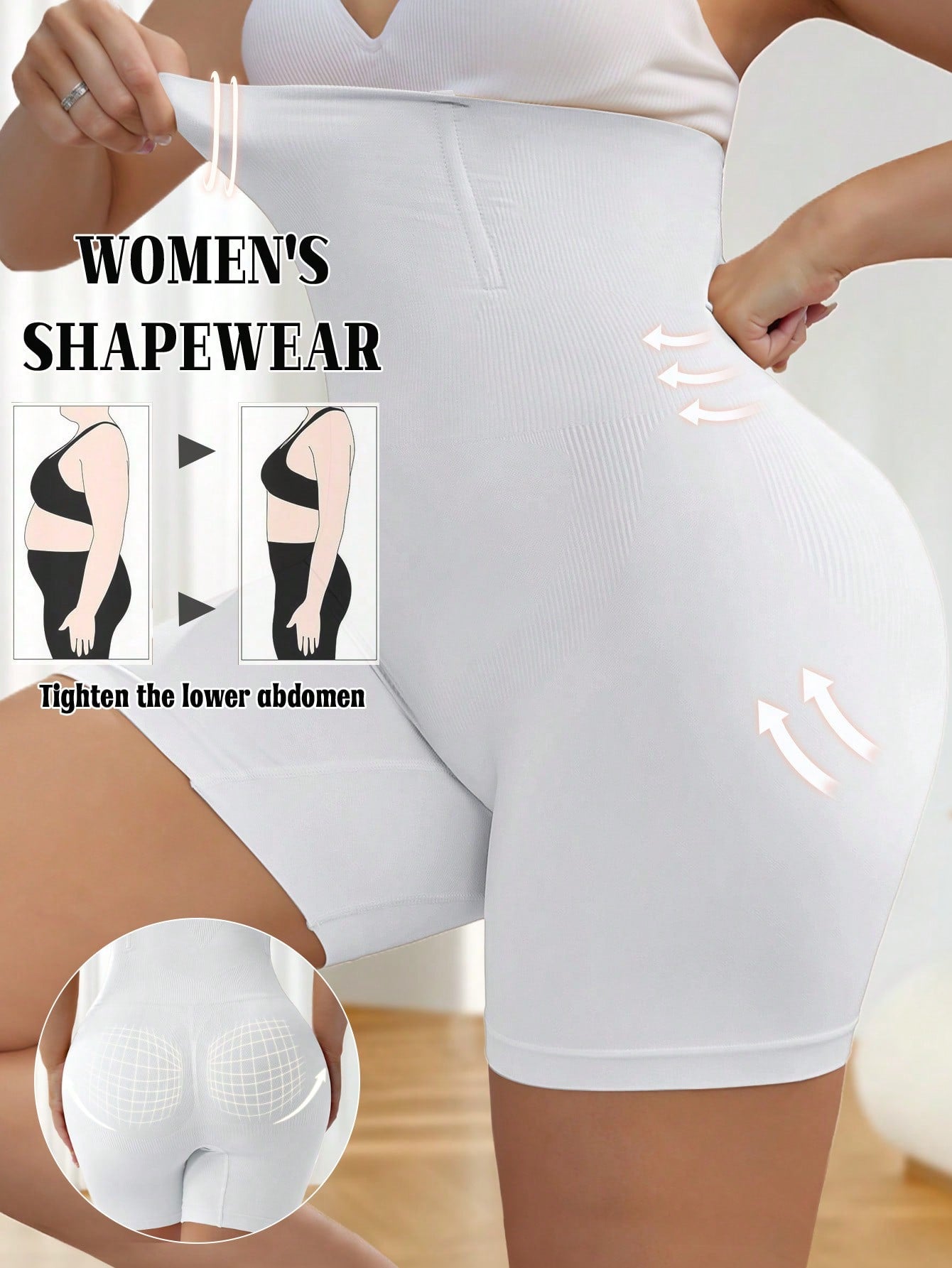 Plus Size High Waist Shaping Panties Seamless Tummy Control Panties Waist Trainer Body Shaper Slimming Sheath Woman Flat Belly Hip Butt Lifter Briefs Panty Shorts Women Underwear Girdle Shapewear