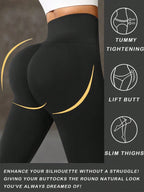 Women High Waist Long Workout Leggings, Summer Sports Casual Pants, Cinched Waist Lifting Yoga Trousers, Firm Abdominal Control Base Layer Pants