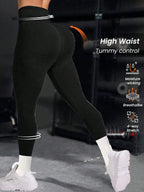 Women High Waist Long Workout Leggings, Summer Sports Casual Pants, Cinched Waist Lifting Yoga Trousers, Firm Abdominal Control Base Layer Pants