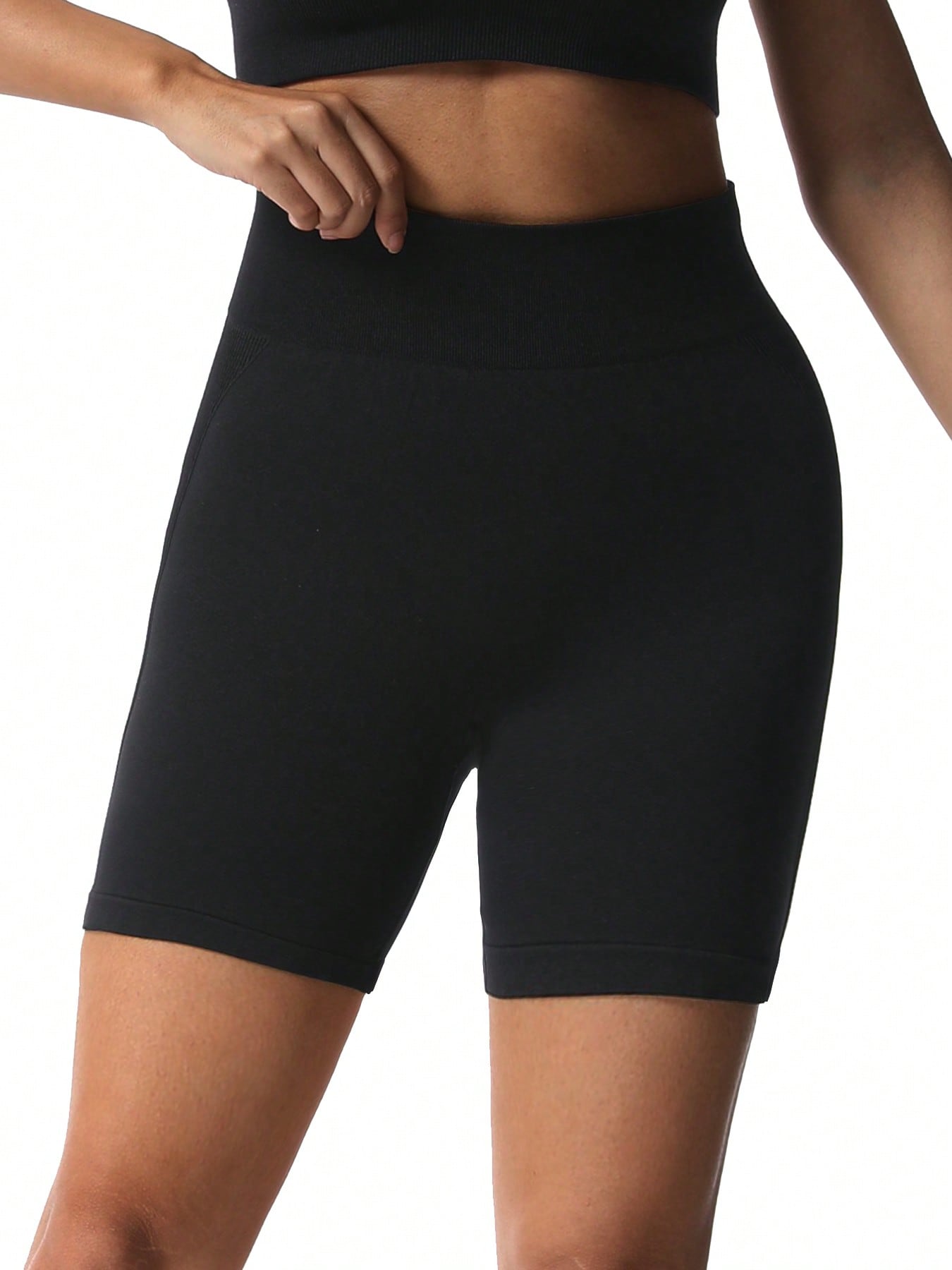 Plus Size Women's Elastic Yoga Shorts, High Waisted, Squat-Proof, Tummy Control, Suitable For Workout, Exercise, Cycling, Compression Shorts For Fitness Enthusiasts