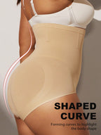 1pc Women High Waist Slimming Shapewear, Smooth Seamless Waist & Abdomen Control Bodysuit For Plus Size