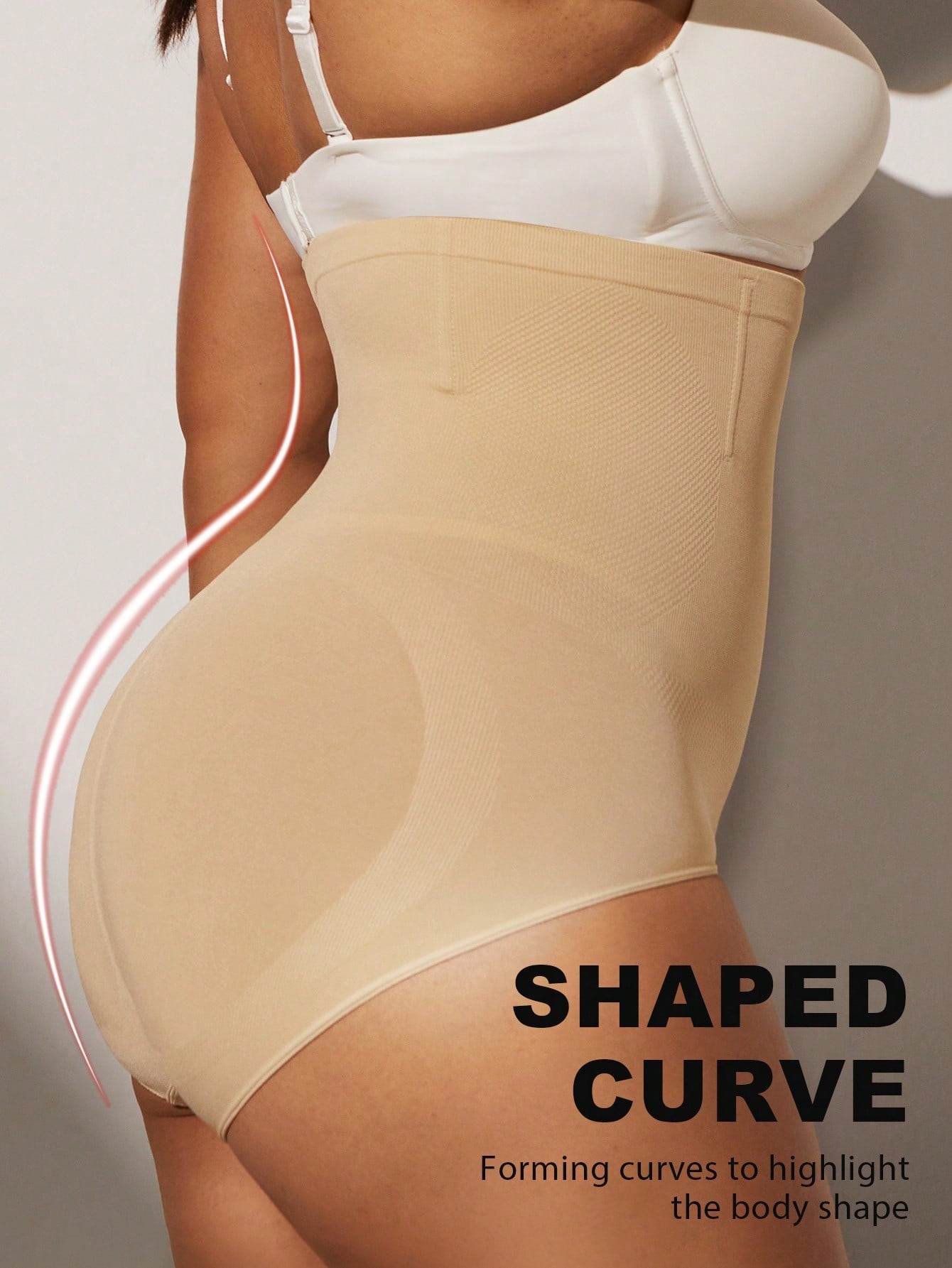 1pc Women High Waist Slimming Shapewear, Smooth Seamless Waist & Abdomen Control Bodysuit For Plus Size