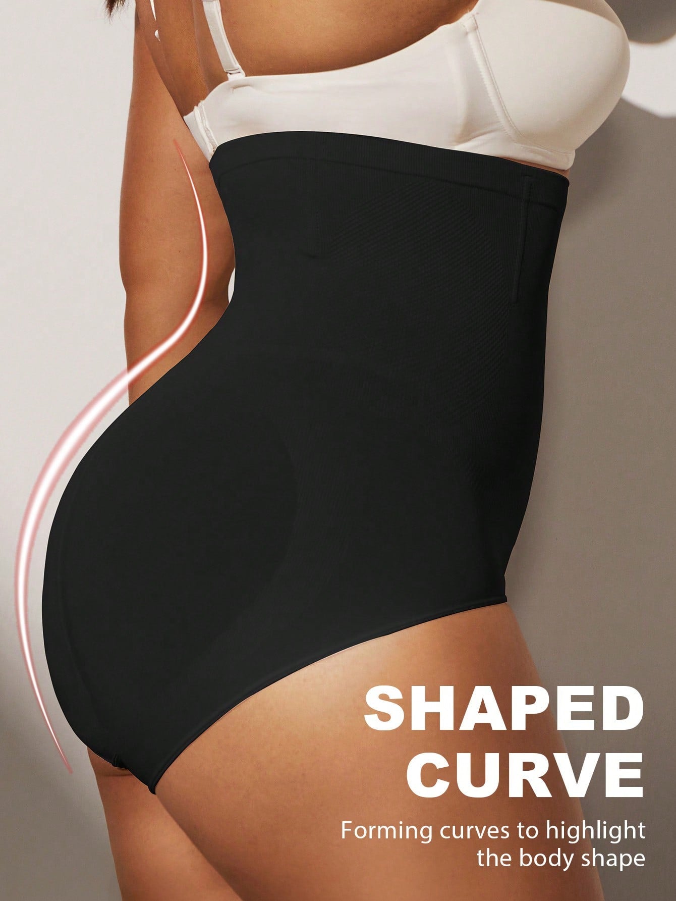 1pc Women High Waist Slimming Shapewear, Smooth Seamless Waist & Abdomen Control Bodysuit For Plus Size