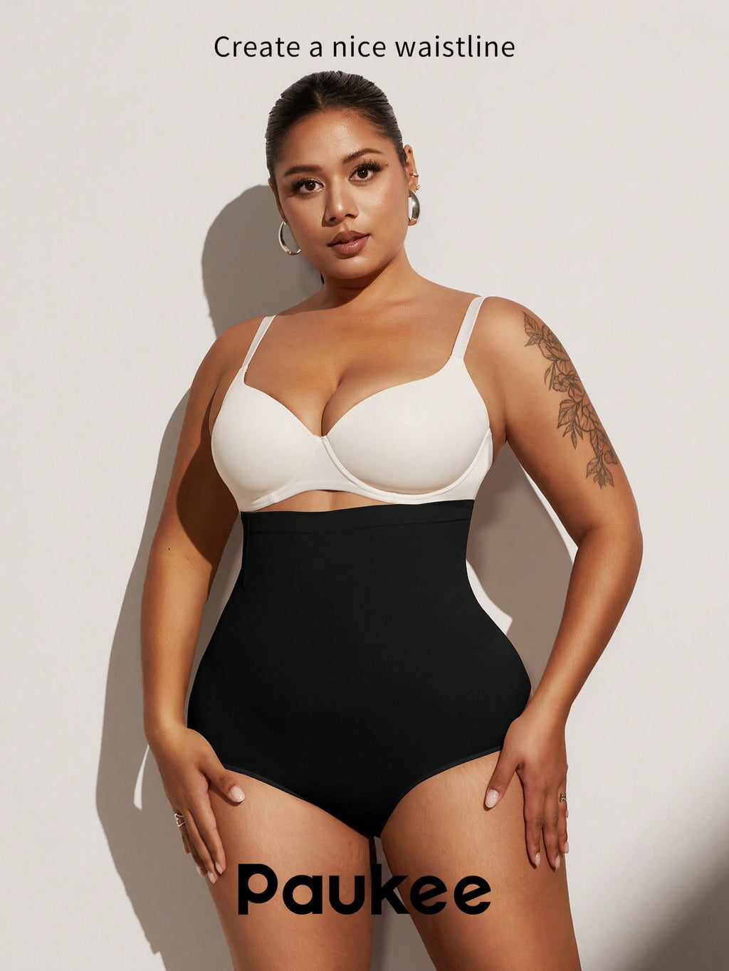 1pc Women High Waist Slimming Shapewear, Smooth Seamless Waist & Abdomen Control Bodysuit For Plus Size