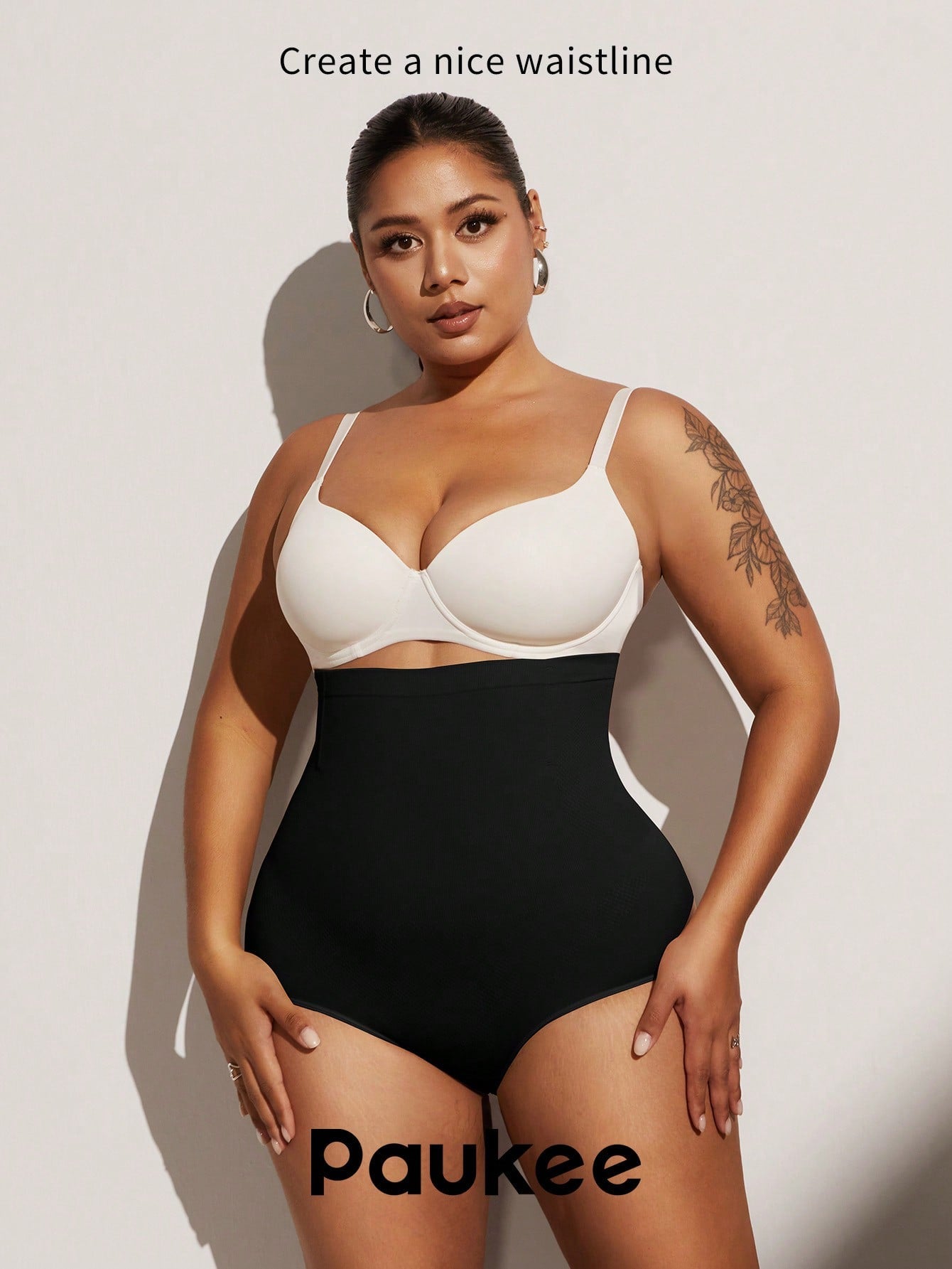 1pc Women High Waist Slimming Shapewear, Smooth Seamless Waist & Abdomen Control Bodysuit For Plus Size